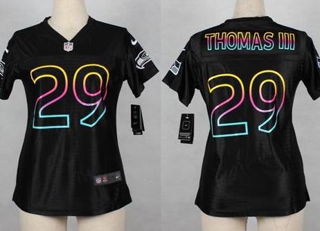 Women's Nike Seattle Seahawks 29 Earl Thomas III Black Fashion NFL Jerseys