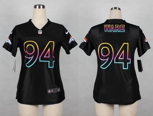 Women's Nike Denver Broncos #94 DeMarcus Ware Black Fashion NFL Jerseys