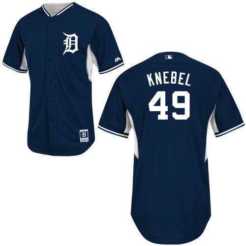 Detroit Tigers #49 KNEBEL Blue Authentic 2014 Cool Base BP MLB Jersey
