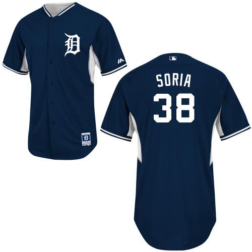 Detroit Tigers #38 Joakim Soria Blue Authentic 2014 Cool Base BP MLB Jersey