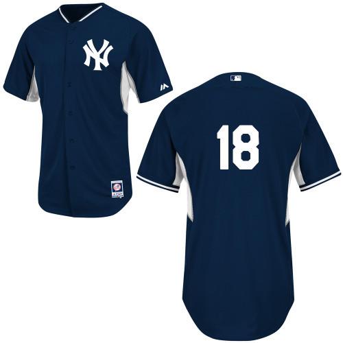 New York Yankees #18 Hiroki Kuroda Blue Authentic 2014 Cool Base BP MLB Jersey