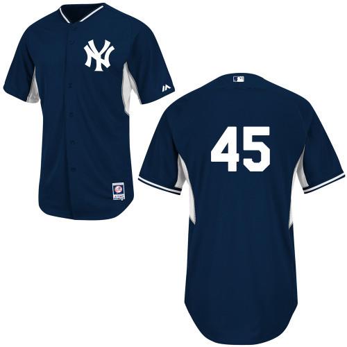 New York Yankees #45 Zelous Wheeler Blue Authentic 2014 Cool Base BP MLB Jersey