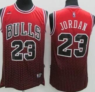 Chicago Bulls #23 Michael Jordan Red Black Drift Fashion NBA Jerseys