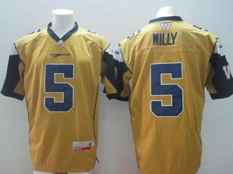 Winnipeg Blue Bombers #5 Drew Willy Gold CFL Jersey