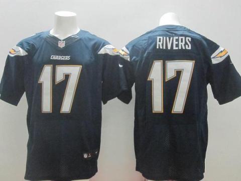 Nike San Diego Chargers 17# Philip Rivers Dark Blue Elite NFL Jerseys