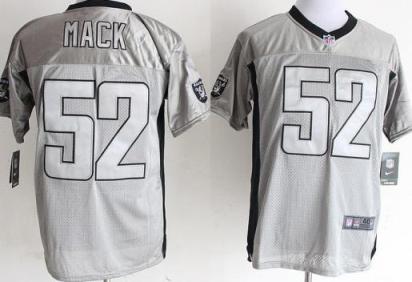 Nike Oakland Raiders 52 Khalil Mack Grey Shadow NFL Jerseys