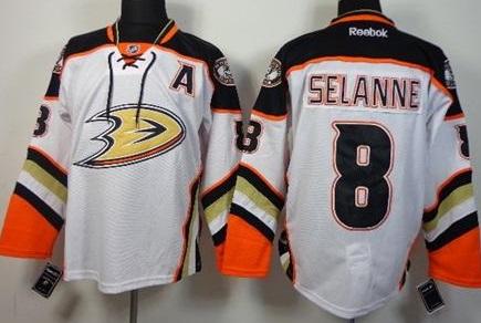 Anaheim Ducks 8 Teemu Selanne White Road Stitched NHL Jersey Anaheim Ducks 8 Teemu Selanne White Road Stitched NHL Jersey