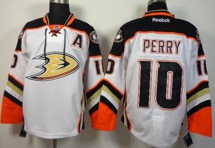 Anaheim Ducks 10 Corey Perry White Road Stitched NHL Jersey