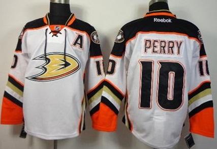 Anaheim Ducks 10 Corey Perry White Road Stitched NHL Jersey