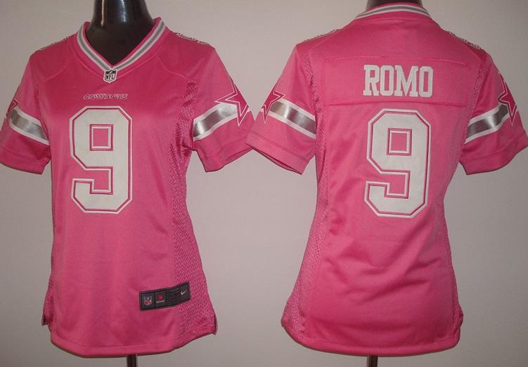 Women Nike Dallas Cowboys 9 Tony Romo Pink NFL Jerseys
