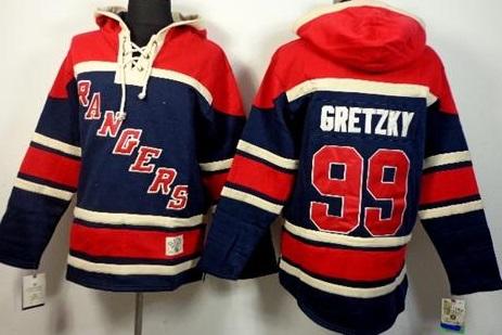 New York Rangers 99 Wayne Gretzky Navy Blue Stitched NHL Sawyer Hooded Sweatshirt