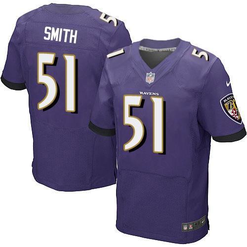 Nike Baltimore Ravens 51 Daryl Smith Purple Team Color Elite NFL Jerseys