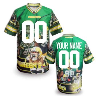 Green Bay Packers Customized Fanatical Version NFL Jerseys-001