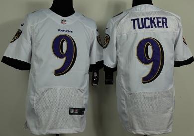 Nike Baltimore Ravens 9 Justin Tucker White Elite NFL Jerseys