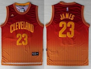 Cleveland Cavaliers 23 LeBron James Red Gold Drift Fashion NBA Jerseys