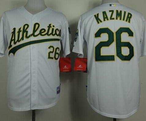 Oakland Athletics #26 Scott Kazmir White Cool Base Stitched MLB Jersey