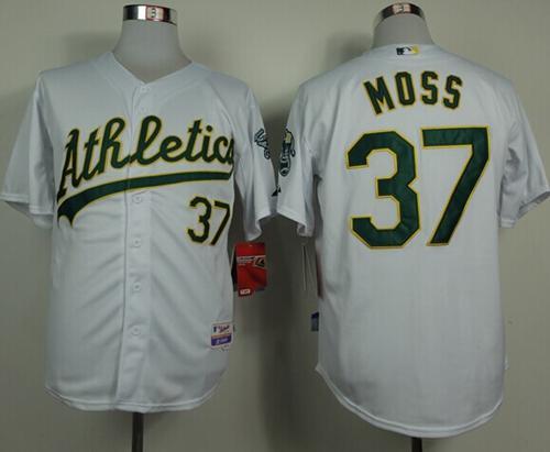 Oakland Athletics #37 Brandon Moss White Cool Base Stitched MLB Jersey