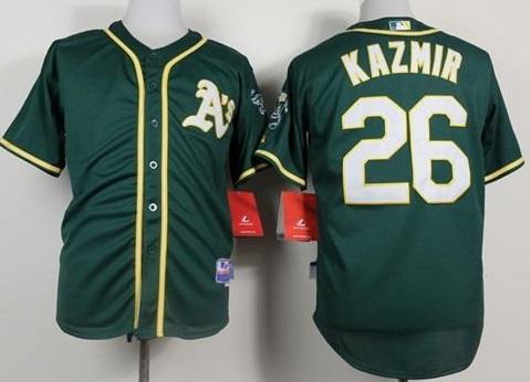 Oakland Athletics #26 Scott Kazmir Green Cool Base Stitched Baseball Jersey