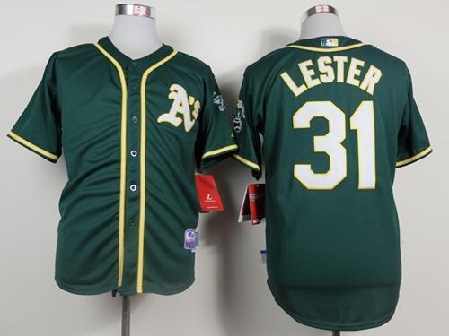 Oakland Athletics #31 Jon Lester Green Cool Base Stitched Baseball Jersey