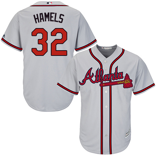 Braves #32 Cole Hamels Grey New Cool Base Stitched MLB Jersey