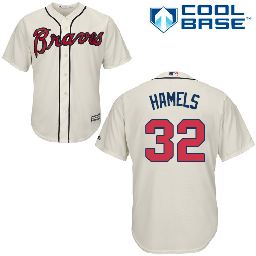 Braves #32 Cole Hamels Cream New Cool Base Stitched MLB Jersey