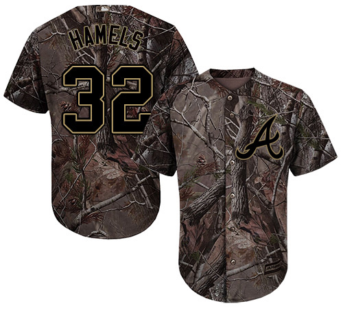 Braves #32 Cole Hamels Camo Realtree Collection Cool Base Stitched MLB Jersey