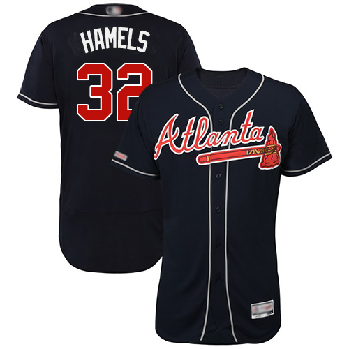 Braves #32 Cole Hamels Navy Blue Flexbase Authentic Collection Stitched MLB Jersey