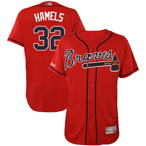 Braves #32 Cole Hamels Red Flexbase Authentic Collection Stitched MLB Jersey