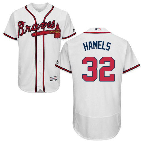 Braves #32 Cole Hamels White Flexbase Authentic Collection Stitched MLB Jersey