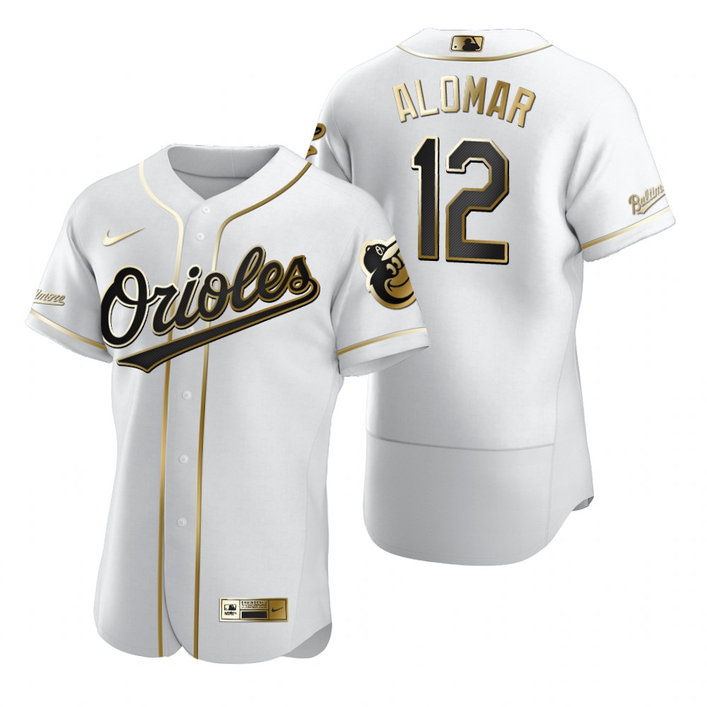 Baltimore Orioles #12 Roberto Alomar White Nike Men's Authentic Golden Edition MLB Jersey