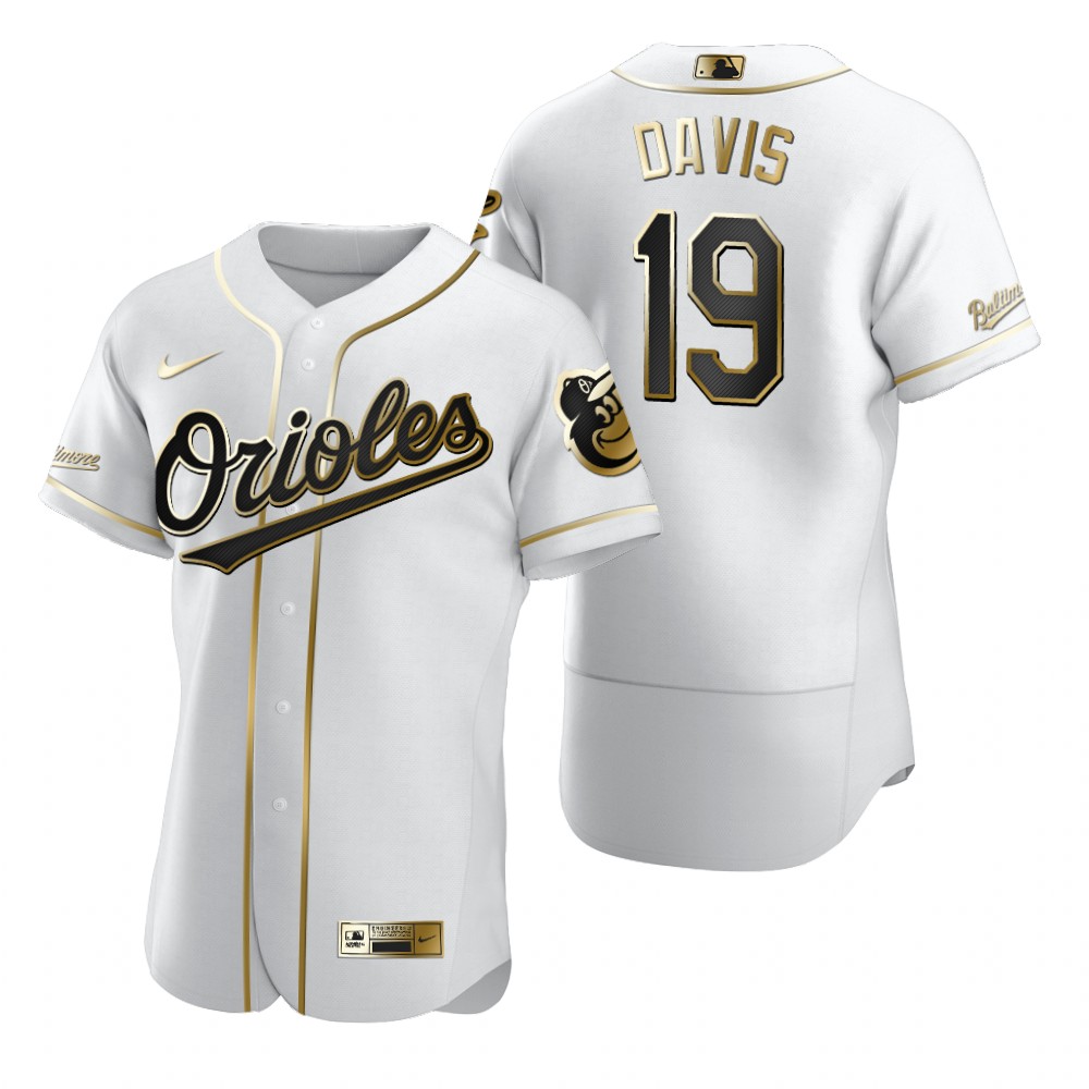Baltimore Orioles #19 Chris Davis White Nike Men's Authentic Golden Edition MLB Jersey