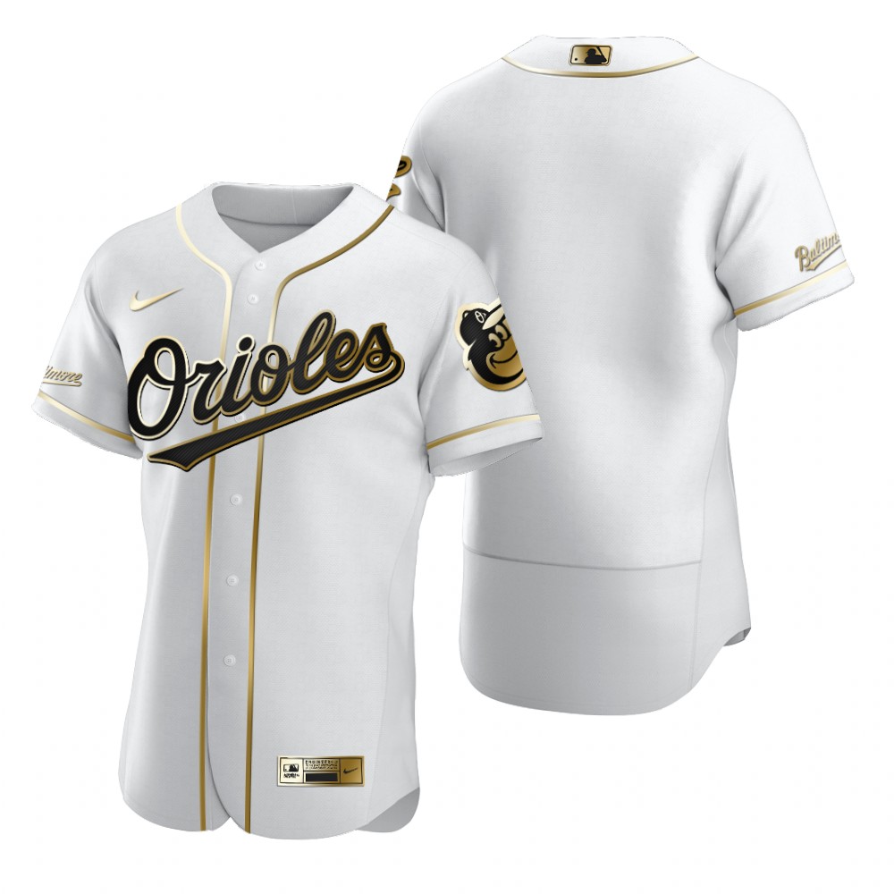 Baltimore Orioles Blank White Nike Men's Authentic Golden Edition MLB Jersey