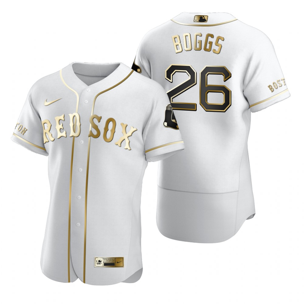 Boston Red Sox #26 Wade Boggs White Nike Men's Authentic Golden Edition MLB Jersey