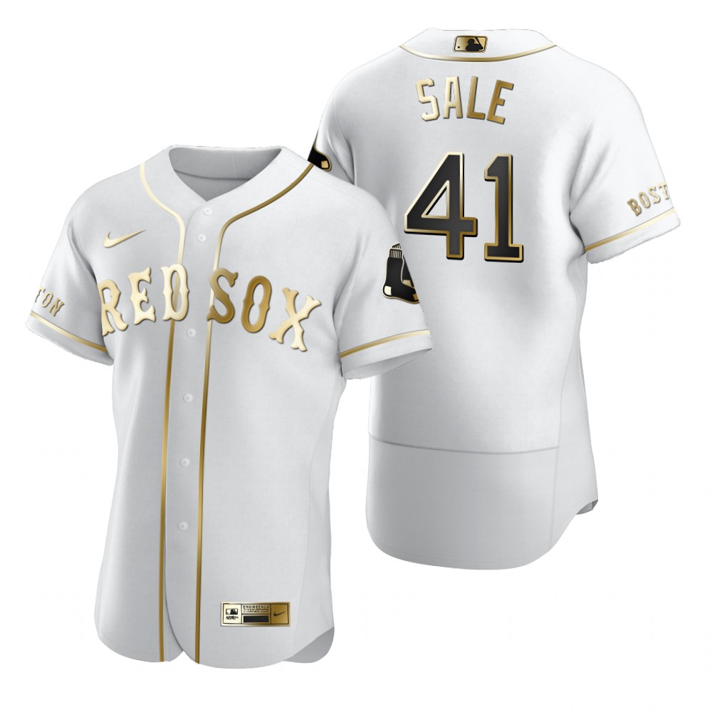 Boston Red Sox #41 Chris Sale White Nike Men's Authentic Golden Edition MLB Jersey