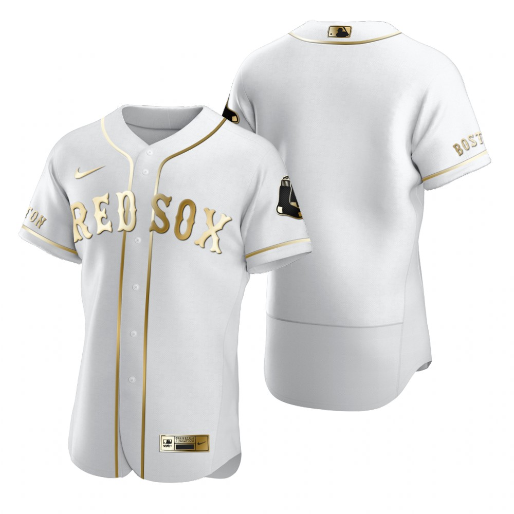 Boston Red Sox Blank White Nike Men's Authentic Golden Edition MLB Jersey