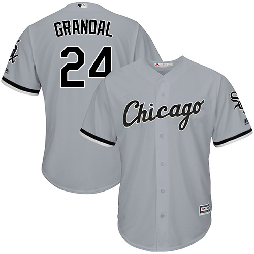 White Sox #24 Yasmani Grandal Grey New Cool Base Stitched MLB Jersey