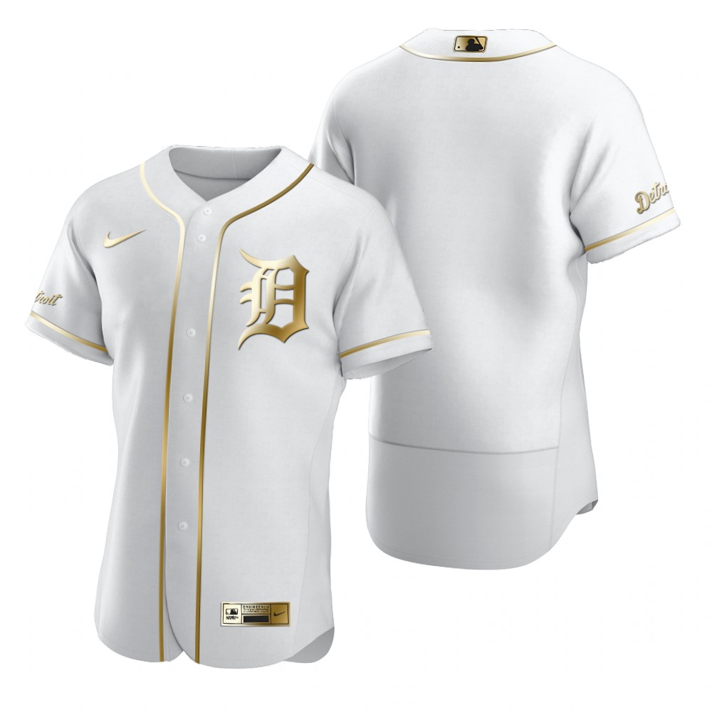 Detroit Tigers Blank White Nike Men's Authentic Golden Edition MLB Jersey