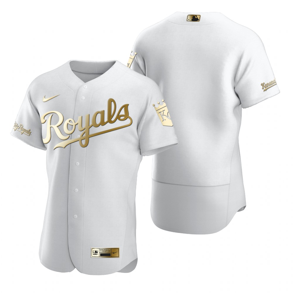 Kansas City Royals Blank White Nike Men's Authentic Golden Edition MLB Jersey