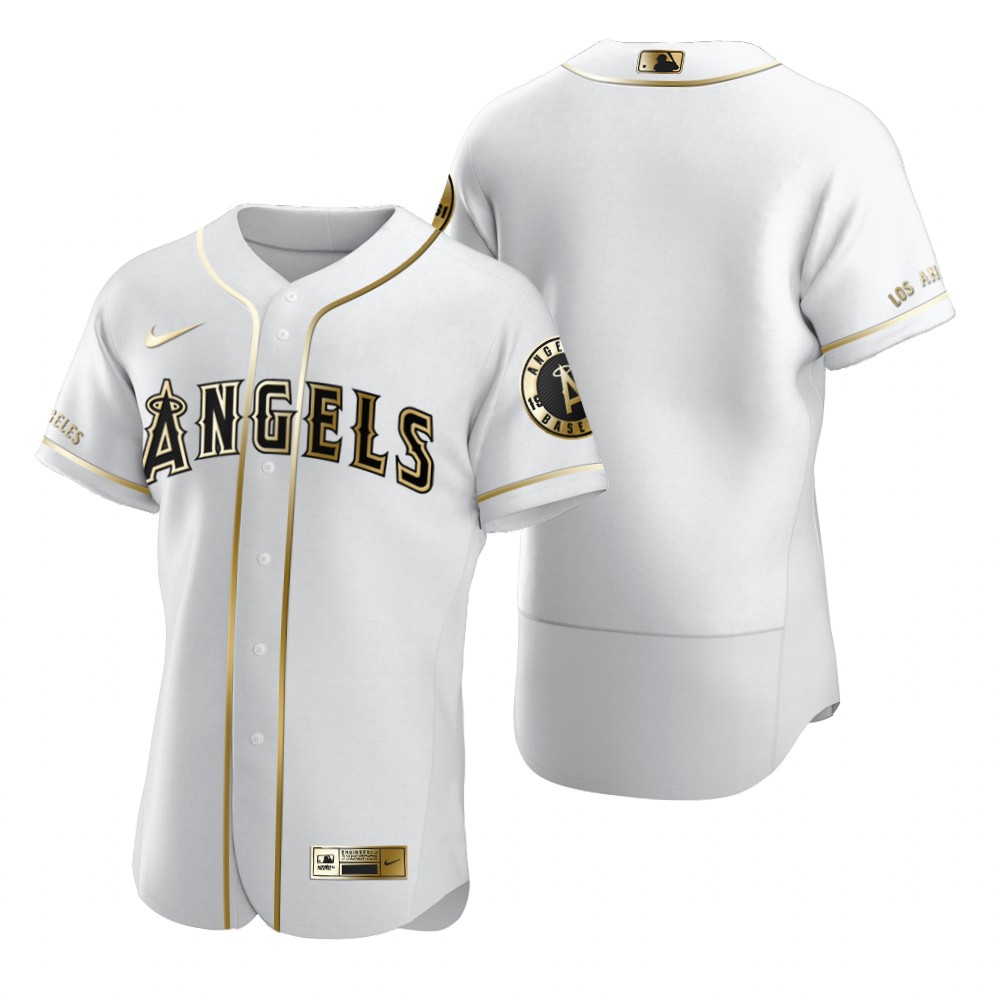 Los Angeles Angels Blank White Nike Men's Authentic Golden Edition MLB Jersey