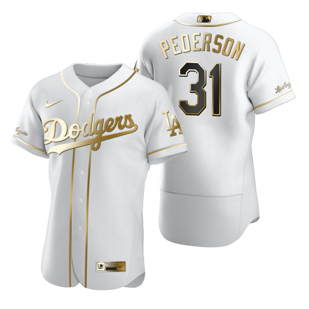 Los Angeles Dodgers #31 Joc Pederson White Nike Men's Authentic Golden Edition MLB Jersey