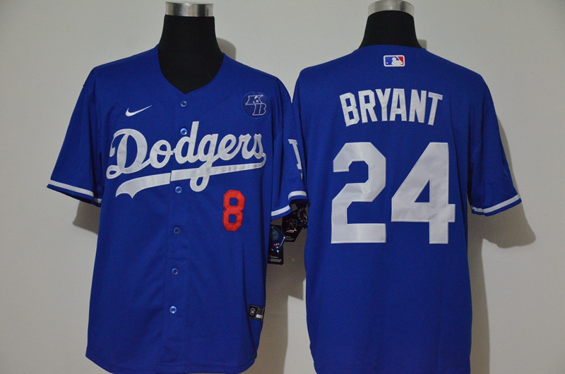 Los Angeles Dodgers #8 #24 Kobe Bryant Men's Nike Royal Cool Base 2020 KB Patch MLB Jersey Los Angeles Dodgers #8 #24 Kobe Bryant Men's Nike Royal Cool Base 2020 KB Patch MLB Jersey