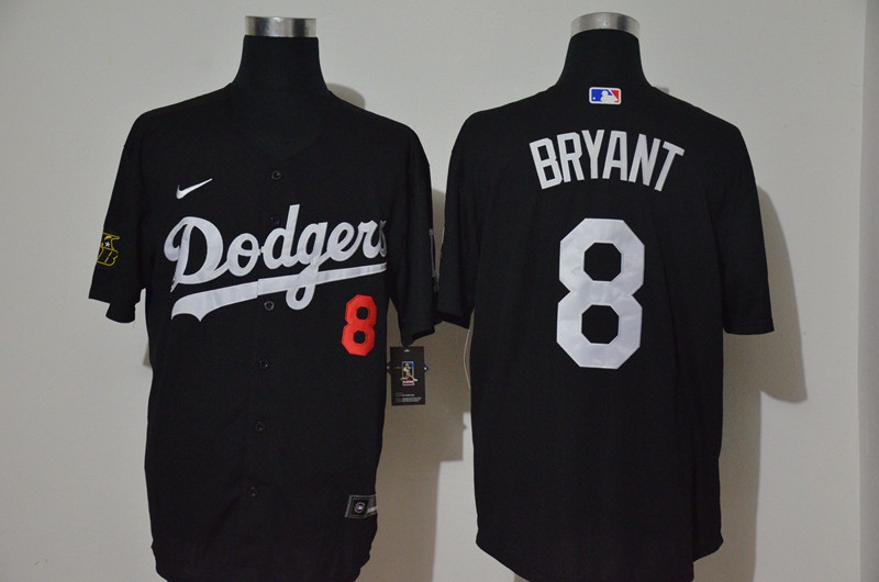 Los Angeles Dodgers #8 Kobe Bryant Men's Nike Black Cool Base MLB Jersey