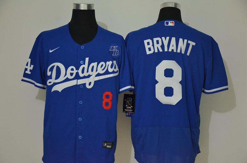Los Angeles Dodgers #8 Kobe Bryant Men's Nike Royal Authentic KB Patch MLB Jersey