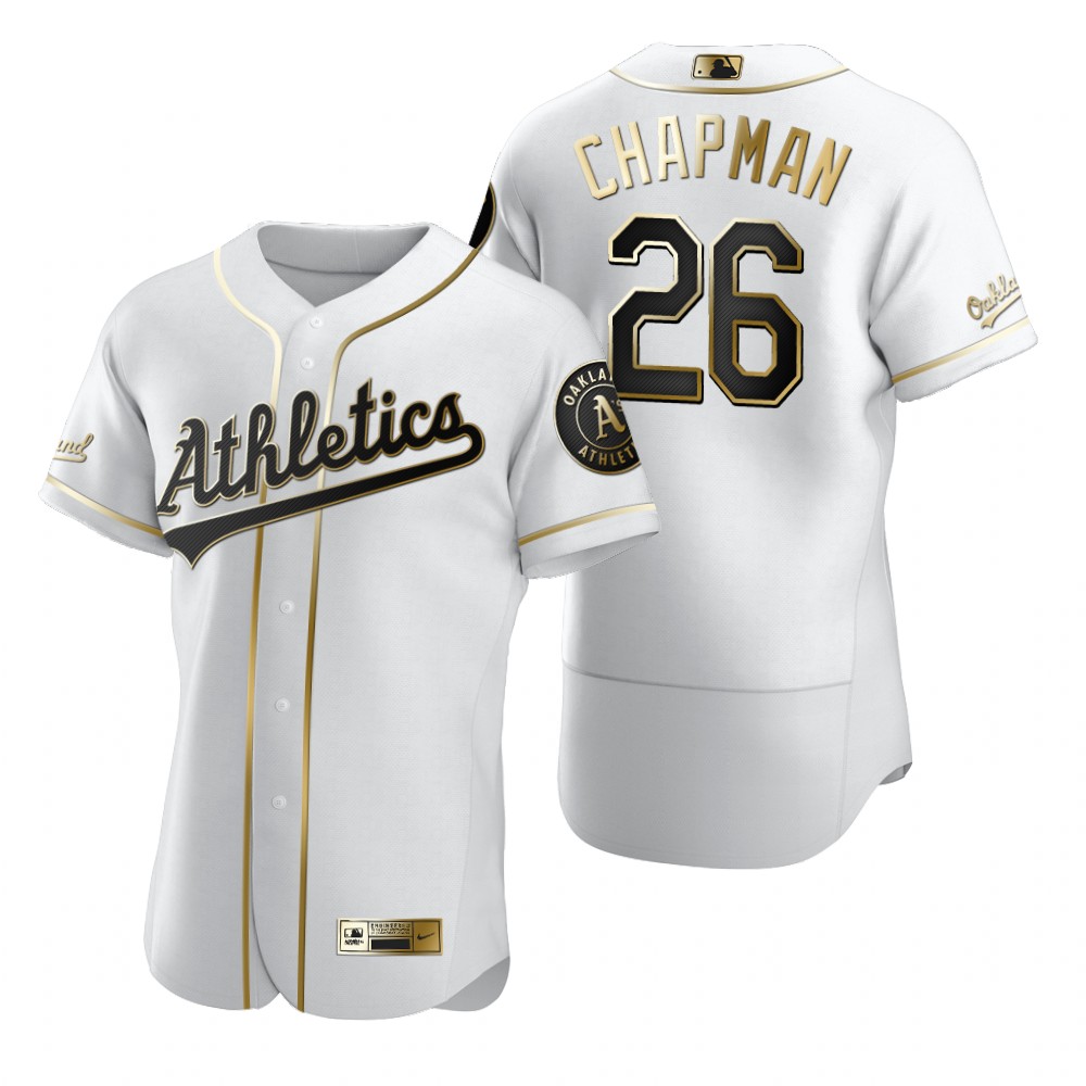 Oakland Athletics #26 Matt Chapman White Nike Men's Authentic Golden Edition MLB Jersey
