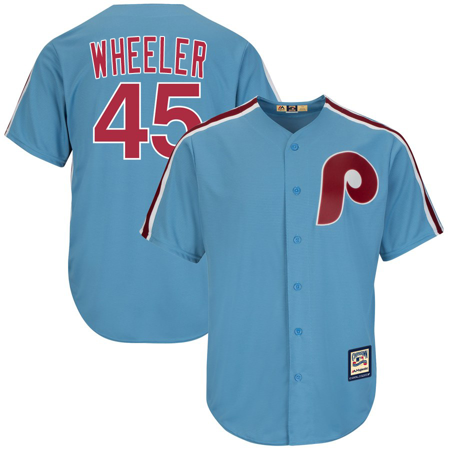Phillies #45 Zack Wheeler Light Blue New Cool Base Cooperstown Stitched MLB Jersey Phillies #45 Zack Wheeler Light Blue New Cool Base Cooperstown Stitched MLB Jersey