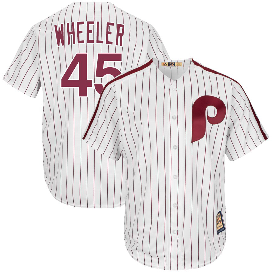 Philadelphia Phillies #45 Zack Wheeler Majestic Cooperstown Collection Cool Base Player Jersey White