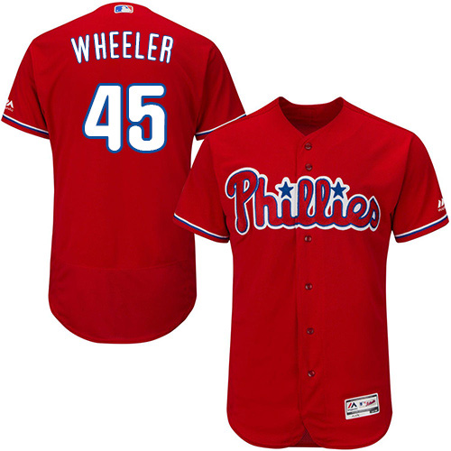 Phillies #45 Zack Wheeler Red Flexbase Authentic Collection Stitched MLB Jersey