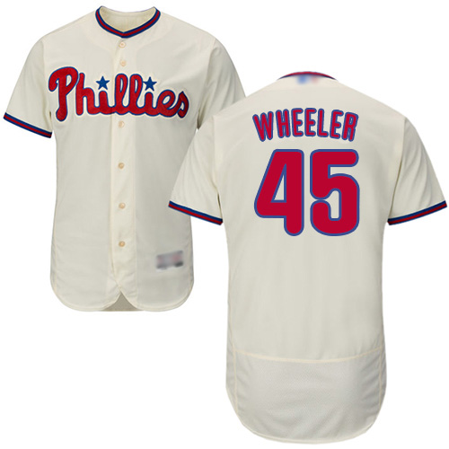 Phillies #45 Zack Wheeler Cream Flexbase Authentic Collection Stitched MLB Jersey