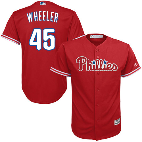 Phillies #45 Zack Wheeler Red New Cool Base Stitched MLB Jersey