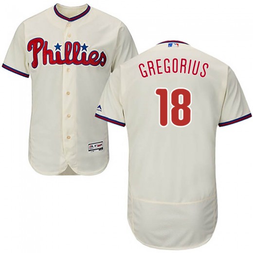 Phillies #18 Didi Gregorius Cream Flexbase Authentic Collection Stitched MLB Jersey